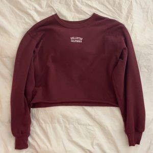 SOLD Hollister Burgundy Cropped Crewneck